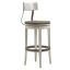 Transitional Cream Swivel Bar Stool with Metal Back Support