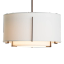 Exos Adjustable Double Drum Pendant in Translucent Bronze with Natural Anna Shades