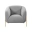 Gray Velvet Barrel Chair with Gold Legs