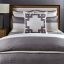 Traditional Gray King Coverlet Set with Linear Quilting