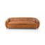 Valencia Camel 86'' Plush Leather Sofa with Solid Ash Legs