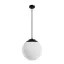 Hepburn Matte Black 16" Globe Pendant with White Glass