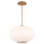Aged Brass Illusion 16" Globe LED Pendant with Etched Opal Glass