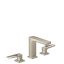 Modern Brushed Nickel Widespread Bathroom Faucet with Drain Assembly