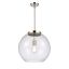 Athens 16'' Polished Nickel Globe Pendant with LED, Fluorescent, Incandescent Options