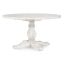 Distressed Ivory Round Pine Pedestal Dining Table