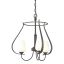 Mini Flora Cage 3-Light Chandelier in Black and Natural Iron