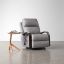 Graphite Swivel Recliner with Espresso Wood Accents