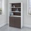 Jamestown 66" Storm Gray and White 5-Shelf Bookcase