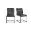 Transitional Black Genuine Leather Upholstered Side Chair