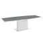 Olivia Extendable Glass Top Dining Table with High Gloss White Base