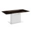 Olivia Extendable Glass-Top Dining Table with White Lacquer Base