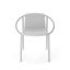 Eco-Friendly Bent Metal and Wood Fiber Composite Outdoor Chair in Gray