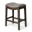 Adrien Gray Wirebrush Backless Saddle Wood Counter Stool