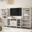 Coastal Charm Linen White Oak Media Center with Integrated Bookcases