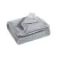 Gray Ribbed Reversible Fleece Sherpa Throw Blanket