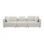 Cream Boucle Modular Stationary Sofa, 112.5"