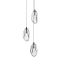 Satin Black Liquid Flow 3-Light LED Pendant with Clear Glass