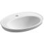 Serif White Ceramic Oval Drop-In Bathroom Sink