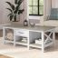 Modern Farmhouse Rectangular Coffee Table with Storage in Shiplap Gray & Pure White