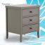 Finley Gray Solid Wood 3-Drawer Transitional Nightstand