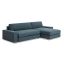 Esker Kelso Blue Hardwood Wide Sofa & Chaise with Foam Cushions