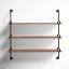 Elegant 38'' Brown Wood Floating Wall Shelf with Five Sections