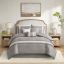 Gray California King Microfiber Comforter Set with Decorative Pillows