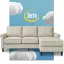Serta Harmon Light Gray Microfiber Sectional Sofa with Rolled Arms