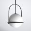 Somerset Chic Black Steel Medium Pendant with Etched Opal Glass