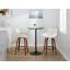 White Upholstered Swivel Counter Stool with Walnut Wood Legs