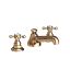 Elegant French Gold Brass Widespread Bathroom Faucet with Cross Handles