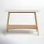 Mid-Century Two-Tone Off-White and Wood Console Table with Shelf
