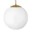 Heritage Brass and White Glass Globe Pendant Light - 14.25" H