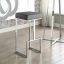 Sleek Gray Leatherette Adjustable Backless Counter Stool with Metal Base