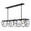 Nala Black Crystal 8-Light Linear Chandelier