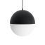 Half Moon 11.75" Satin White Glass & Black Nickel LED Island Pendant