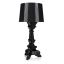 Adjustable Bourgie Outdoor Table Lamp in Matte Black with Pleated Shade