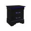 Charlie Black 2-Drawer Nightstand with LED and Acrylic Accents