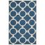 Navy Blue and Ivory Hand-Tufted Wool Square Rug, 24" x 24"