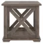 Modern Farmhouse Gray Weathered Oak Square End Table with Storage
