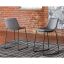 Gray Faux Leather Industrial Counter Stools with Metal Frame