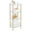 Soft Brass and Clear Glass 4-Tier Vertical Storage Shelf