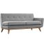 Expectation Gray Tufted Fabric Loveseat with Removable Cushions