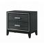 Haiden 31'' Weathered Black Nightstand with Silver Accents