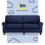 Navy Blue 73" Plush Rolled Arm Sofa with Wood Frame and Pillow Back