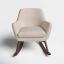 Mack Mid-Century Brown Linen Glider Chair 32"