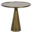 Hiro Antique Brass Round Metal & Glass Pedestal End Table