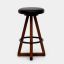 Artless X3 30" Swivel Bar Stool in Blackened Steel with Leather Top