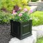 Nantucket Traditional 16'' Black Square Resin Planter with Water Reservoir